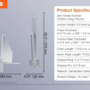 Anchor Kit, 13 LBS Hot-Dipped Galvanized Steel